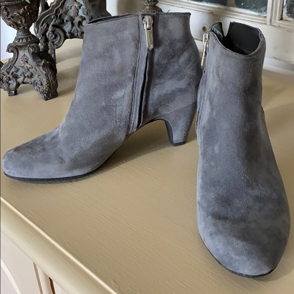 Sam Edelman gray suede booties.
